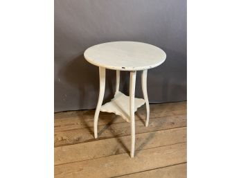 Round White Wooden Side End Table 30x20in
