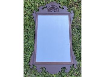 Wood Framed Mirror With Carved Shell Embellishment 22x36in