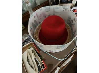 Vintage Hat Box & Hat