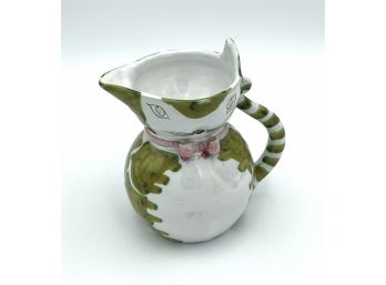 Vintage Italian Pottery Cat Pitcher Or Creamer By Fratelli Fanciullacci