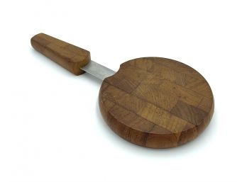 Vintage Dansk Cheese Board With Built In Knife Handle