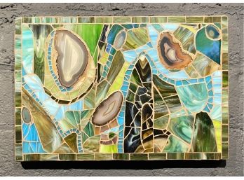 Colorful Folk Art Stone Tile And Geode Abstract Mosaic