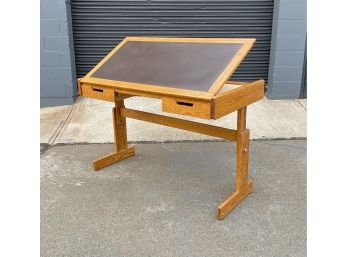 Vintage Studio Craft Solid Oak Adjustable Drafting Table