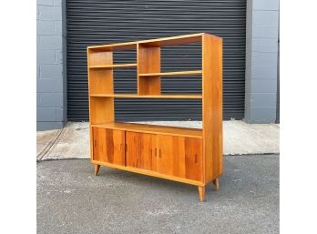 Mid Century Wooden Bookshelf And Storage Unit