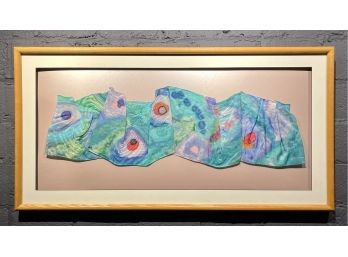 Colorful Vintage Abstract Batik Signed Illegibly