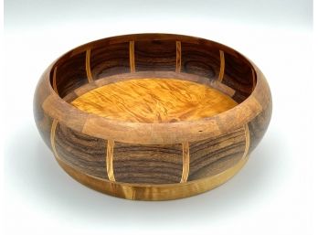Vintage Robert Gauthier Studio Crafted Inlaid Wood Bowl