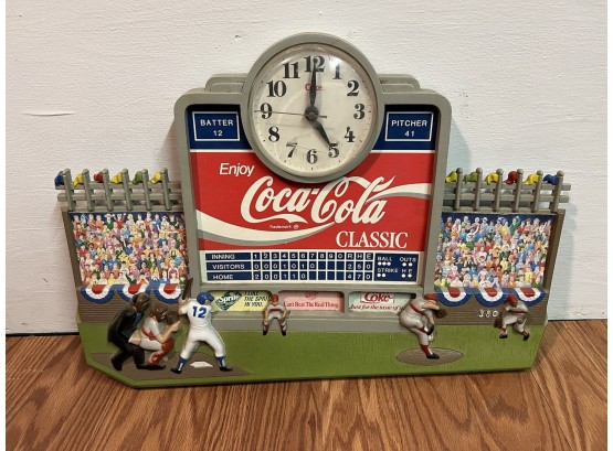 Vintage Coca Cola Baseball Wall Clock