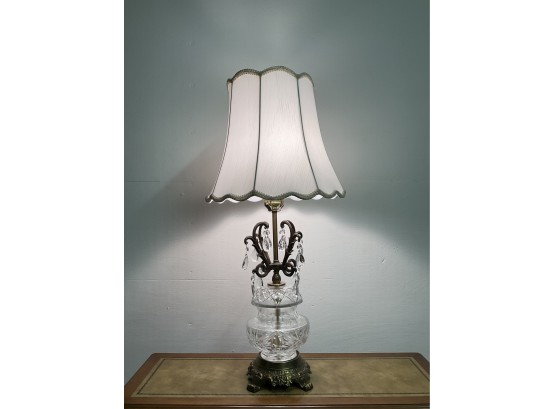 Elegant Cut Glass Table Lamp #3