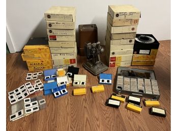 1960s - 1990s Slide Collection With Revere 85 Projector