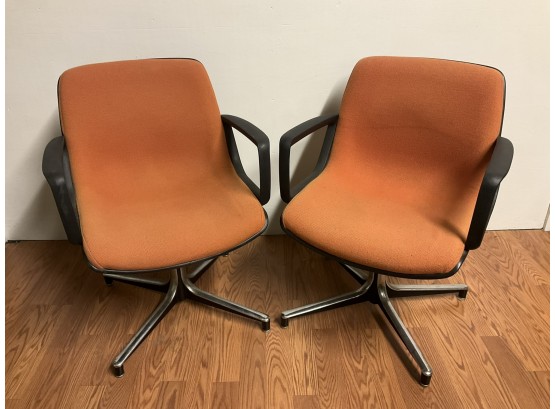 Pair Of Orange Pollock Style GF Chairs