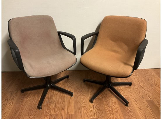 Pair Of Purple & Orange Pollock Style Chairs Made By GF Business Equipment