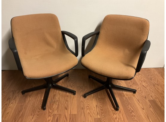 Pair Of Orange Pollock Style Chairs Made By GF Business Equipment #9