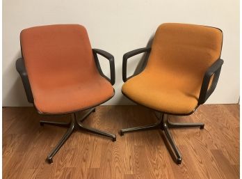 Pair Of Orange Pollock Style Chairs By GF Business Equipment #7