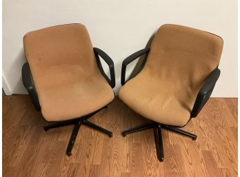 Pair Of Orange Pollock Style Chairs Made By GF Business Equipment #5
