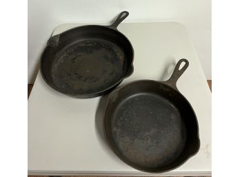 Pair Of Griswold Big Logo Cast Iron Skillet #10 & #6