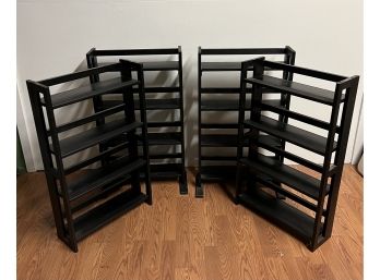 Stackable Collapse-able Black Display Shelves