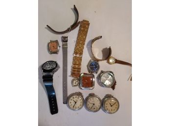 Vintage Watches, Stop Watches And Pieces Watch Lot #13