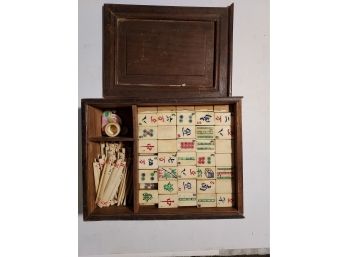 Vintage Bone And Bamboo Mahjong Set
