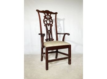 A Vintage Mahogany Chippendale Style Arm Chair