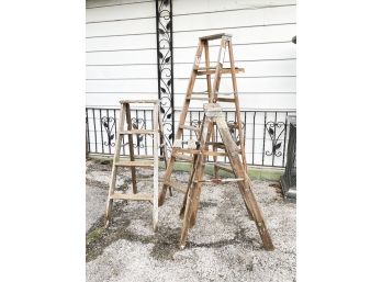 A Trio Of Primitive Wood Ladders