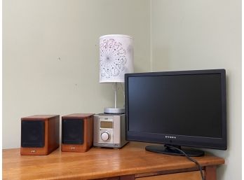 A Monitor And More Electronics, Including JVC Speakers