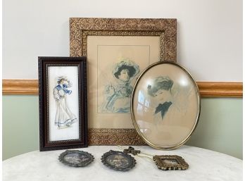 Gibson Style Prints And More Antique Framed Art