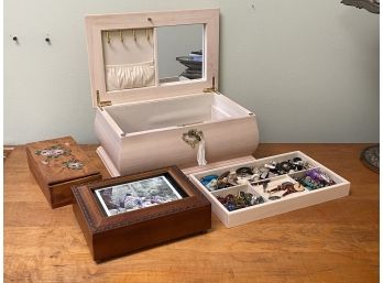 Vintage Costume Jewelry And Boxes