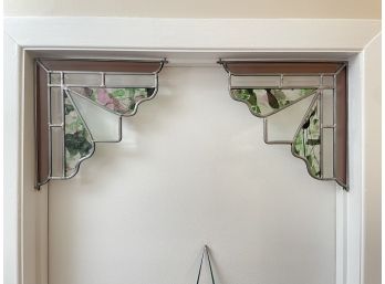 A Set Of Stained Glass Wall Brackets