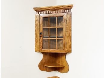 An Oak Corner Curio Shelf