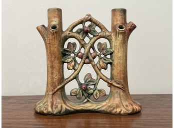An Art Nouveau Tree Form Vase By Weller Pottery