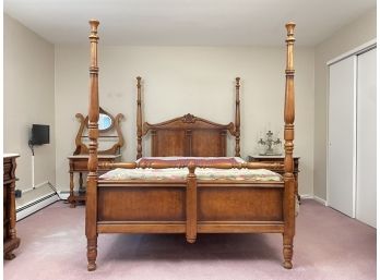 A Vintage Cherry Wood Four Poster Queen Bedstead