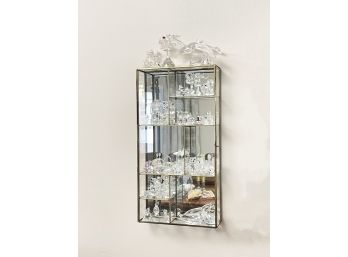 A Glass And Brass Wall Shelf And Fine Crystal Miniatures - Orrefors And More!