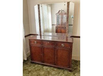 A Grand Vintage Buffet With Mirrored Back