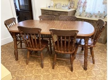 A Vintage Formica And Oak Kitchen Table And Chairs