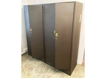 A Pair Of Vintage Metal Wardrobe Cabinets