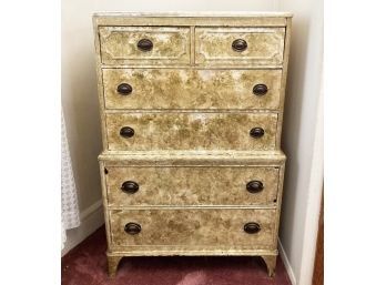 A Vintage Hard Wood Faux Painted Dresser