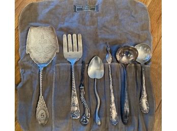 7 Antique Silver Serving Pieces In Black Starr & Frost Gorham NYC Sleeve