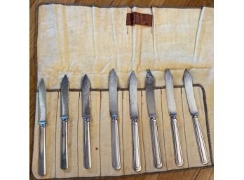 8 Antique Silver Knives In H. Galpern Jewelers Sleeve