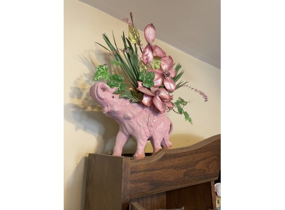 Funky Pink Elephant With Faux Floral