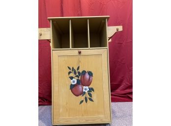 Wood Kitchen Cart Arts And Crafts Style Fully Functioning Floral Pattern