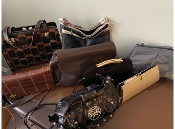 European Leather Bag Collection Lot Of 9 Bags