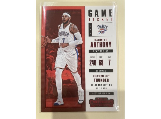 2017-18 Panini Contenders Game Ticket Red Parallel Carmelo Anthony Card #60