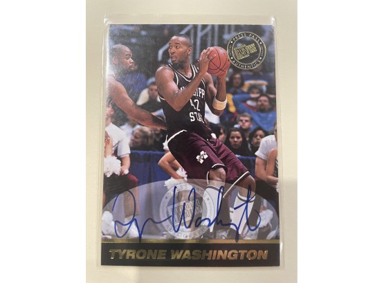 1999 Press Pass Signature Edition Tyrone Washington Signed Card