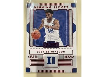 2020 Panini Contenders Winning Ticket Red Parallel Justice Winslow Card #8