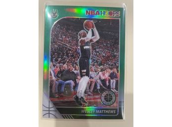 2019-20 Panini NBA Hoops Premium Stock Wesley Matthews Green Prizm Card #75