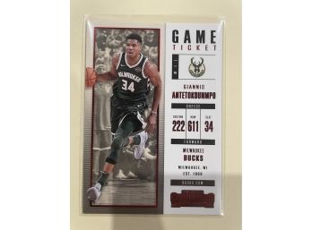 2017-18 Panini Contenders Game Ticket Red Parallel Giannis Antetokounmpo Card #3