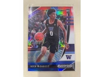 2020 Panini Prizm Red White And Blue Rookie Jaden McDaniels Card #11