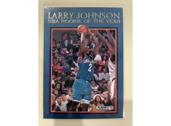 1992-93 Fleer Rookie Of The Year Larry Johnson Card #4