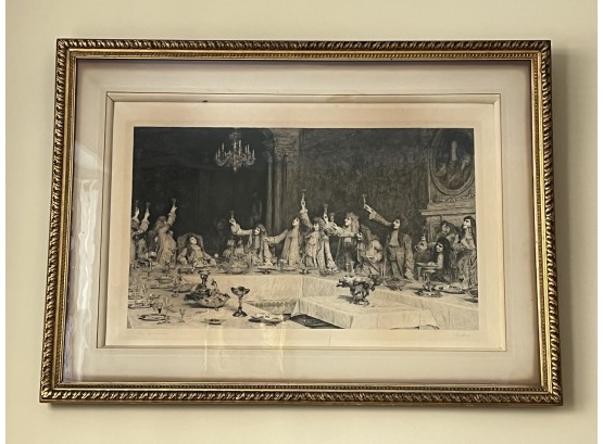 Frederic A Laguillermie (french, 1841-1934) Signed Antique Lithograph