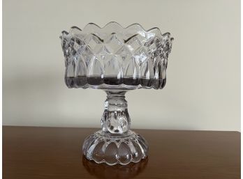 Vintage Pressed Glass Footed Compote